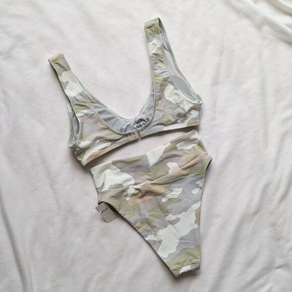 Aerie American Eagle Camouflage Bralette High waisted Cheeky Bikini Swimsuit - Picture 2 of 5